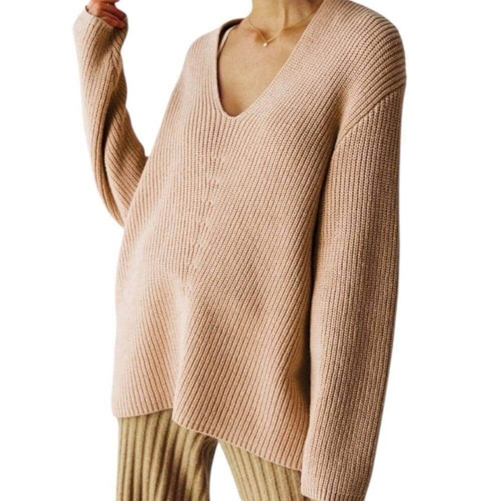 Urban Outfitters Oversized Ribbed V-Neck Sweater Size Large